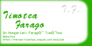 timotea farago business card